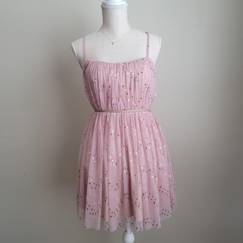 Beatiful Pink Tulle Dress with Champage Sparkles